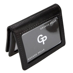 Обложка для документов кожаная Grande Pelle 221610 черная (айди карта, права)