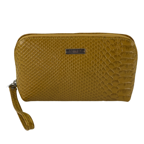 Косметичка жіноча шкіряна Eminsa 2071 жовта рептилія