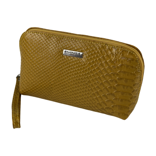 Косметичка жіноча шкіряна Eminsa 2071 жовта рептилія