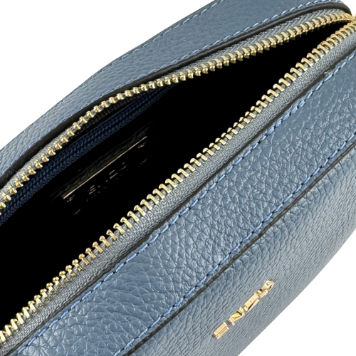 Сумка кросс-боди женская кожаная Enzo Nori EN1008-121 голубая