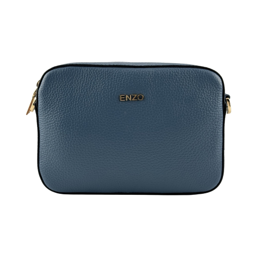 Сумка кросс-боди женская кожаная Enzo Nori EN1008-121 голубая