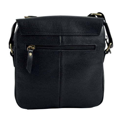 Сумка чоловіча шкіряна - месенджер Vittorio Safino VS 068 чорна