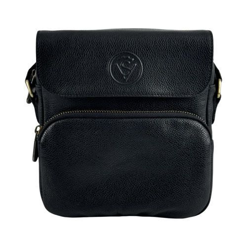 Сумка чоловіча шкіряна - месенджер Vittorio Safino VS 068 чорна