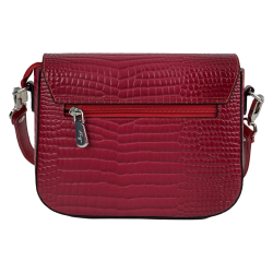 Сумка крос-боді жіноча шкіряна Karya 5068 фуксія кроко