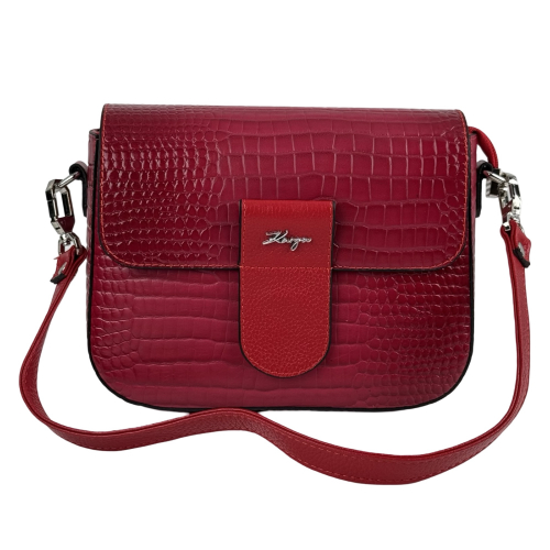 Сумка кросс-боди женская кожаная Karya 5068 фуксия кроко