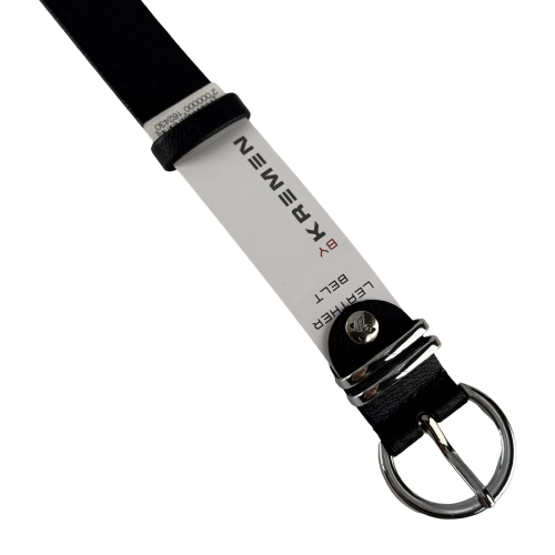 Ремень женский кожаный Кремень 05.30.75.06 черный 120 см (серебристая пряжка)