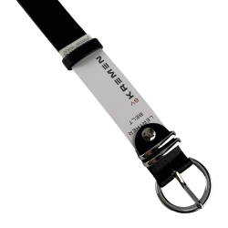 Ремінь жіночий шкіряний Кремінь 05.30.75.06 чорний 120 см (срібна пряжка)