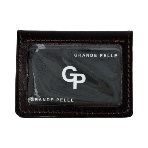 Обложка для документов кожаная Grande Pelle 221620 темно-коричневая (айди карта, права)