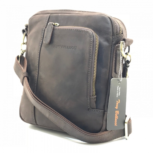 Сумка мужская кожаная Tony Bellucci T5154-04 коричневая