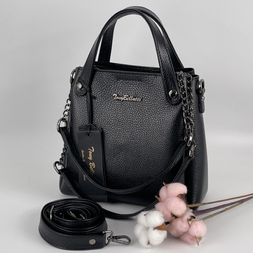 Сумка жіноча шкіряна Tony Bellucci 0497-281 чорна