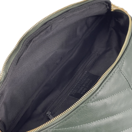 Сумка крос-боді жіноча шкіряна Genuine Leather 1035 темно-зелена