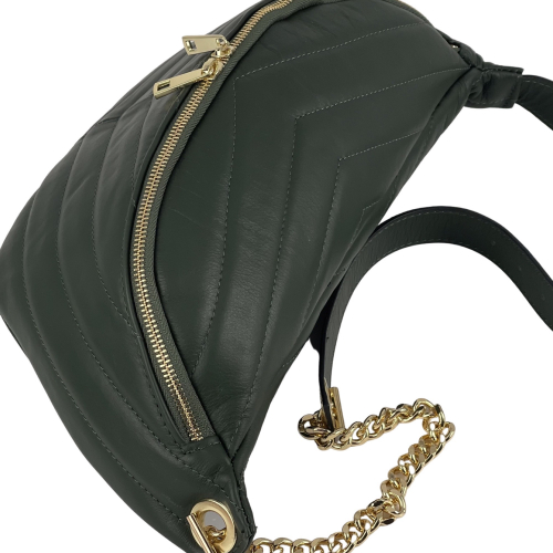 Сумка крос-боді жіноча шкіряна Genuine Leather 1035 темно-зелена