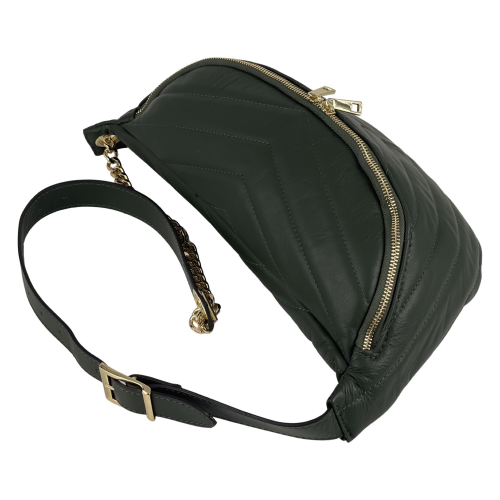 Сумка крос-боді жіноча шкіряна Genuine Leather 1035 темно-зелена