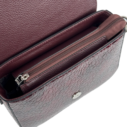 Сумка крос-боді жіноча шкіряна лакована Karya 5068 винна 