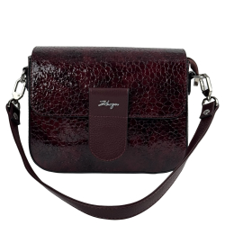 Сумка крос-боді жіноча шкіряна лакована Karya 5068 винна 