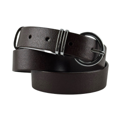 Ремінь жіночий шкіряний Кремінь 05.30.75.07 коричневий 110 см (срібна пряжка)