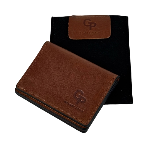 Обложка для документов кожаная Grande Pelle 221623 коричневая (айди карта, права)