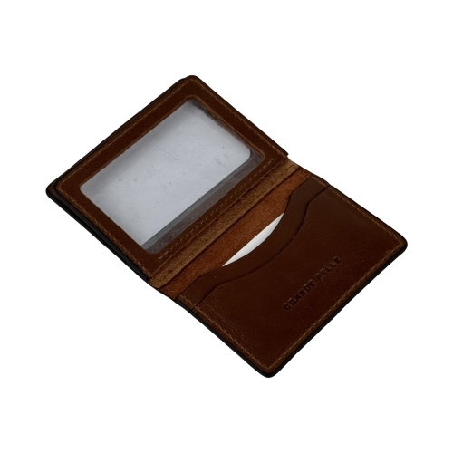 Обложка для документов кожаная Grande Pelle 221623 коричневая (айди карта, права)