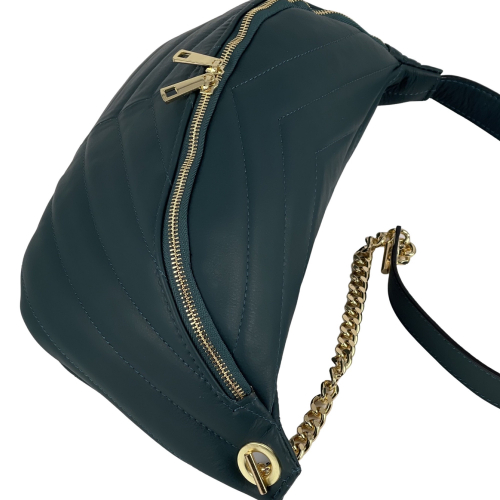 Сумка крос-боді жіноча шкіряна Genuine Leather 1035 смарагдова