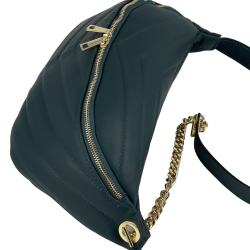 Сумка крос-боді жіноча шкіряна Genuine Leather 1035 смарагдова