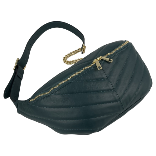 Сумка крос-боді жіноча шкіряна Genuine Leather 1035 смарагдова