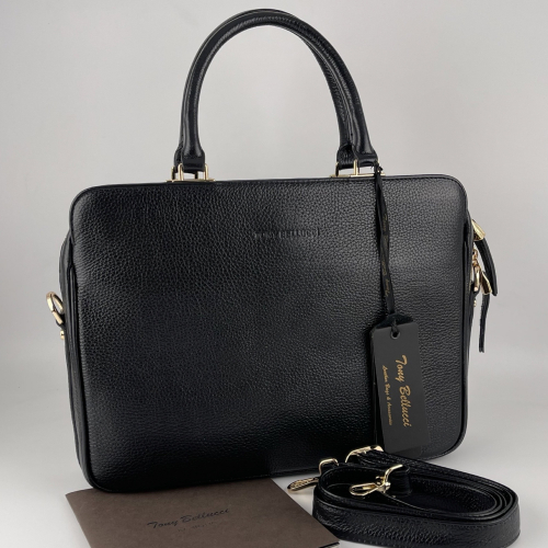 Сумка-портфель жіночий шкіряний Tony Bellucci 0525-281 чорний