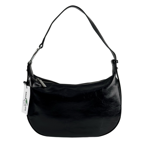 Сумка жіноча шкіряна лакована Bags4Life 55612 чорна