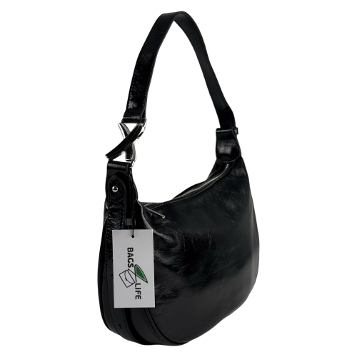 Сумка жіноча шкіряна лакована Bags4Life 55612 чорна