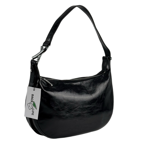 Сумка жіноча шкіряна лакована Bags4Life 55612 чорна