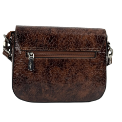 Сумка крос-боді жіноча шкіряна лакована Karya 5068-559 коричнева 