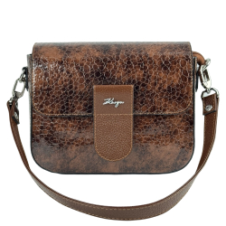 Сумка крос-боді жіноча шкіряна лакована Karya 5068-559 коричнева 