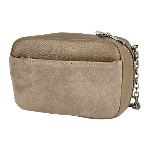 Сумка женская кожаная с замшевой вставкой Vito Torelli 1094 6019/1075 бежевая