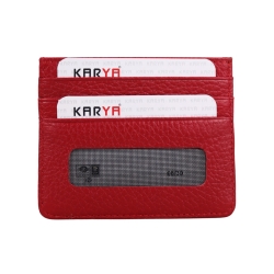 Кошелек картхолдер кожаный Karya 0049-46 красный