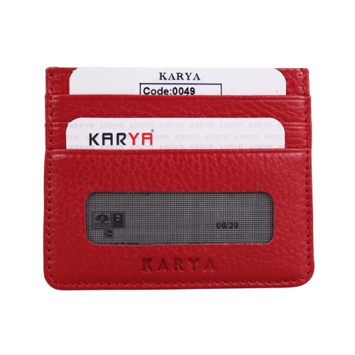 Кошелек картхолдер кожаный Karya 0049-46 красный