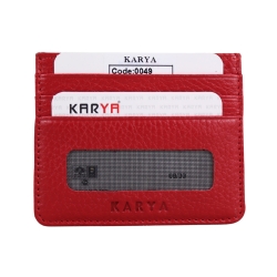 Кошелек картхолдер кожаный Karya 0049-46 красный