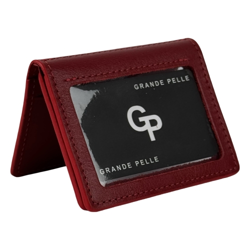 Обложка для документов кожаная Grande Pelle 221660 красная (айди карта, права)