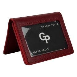 Обложка для документов кожаная Grande Pelle 221660 красная (айди карта, права)
