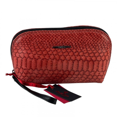 Косметичка жіноча шкіряна Eminsa 2071 терракот рептилія