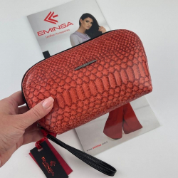 Косметичка жіноча шкіряна Eminsa 2071 терракот рептилія