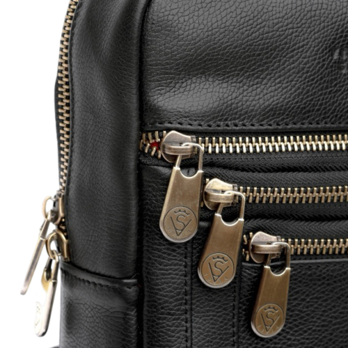 Сумка чоловіча шкіряна через плече Vittorio Safino VS 096 чорна