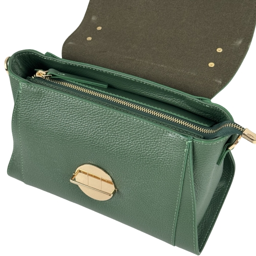 Сумка жіноча шкіряна Tony Bellucci 0551-211 зелена (золота фурнітура)