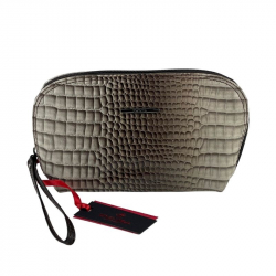 Косметичка жіноча шкіряна Eminsa 2071 сіра рептилія