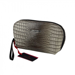 Косметичка жіноча шкіряна Eminsa 2071 сіра рептилія