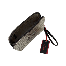 Косметичка жіноча шкіряна Eminsa 2071 сіра рептилія