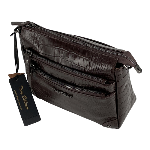 Сумка жіноча шкіряна Tony Bellucci 0455-355 темно-коричнева