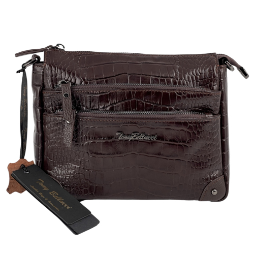 Сумка жіноча шкіряна Tony Bellucci 0455-355 темно-коричнева