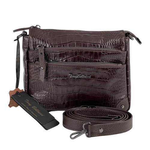 Сумка жіноча шкіряна Tony Bellucci 0455-355 темно-коричнева