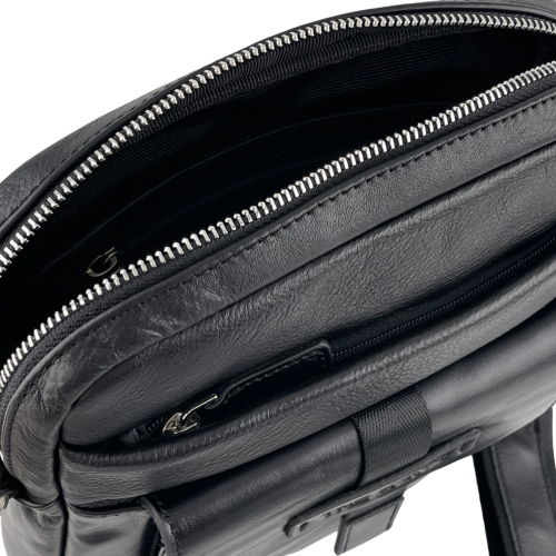 Сумка мужская кожаная The Bond 1114-1 черная