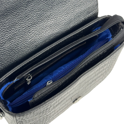 Сумка крос-боді жіноча шкіряна Karya 5068 чорна кроко