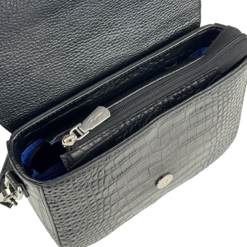 Сумка кросс-боди женская кожаная Karya 5068 черная кроко